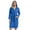Blue, variant on Men's and Women's Hooded Robe Lightweight Waffle Knit Bathrobe Soft Knee Length Sleepwear with Pockets White B
