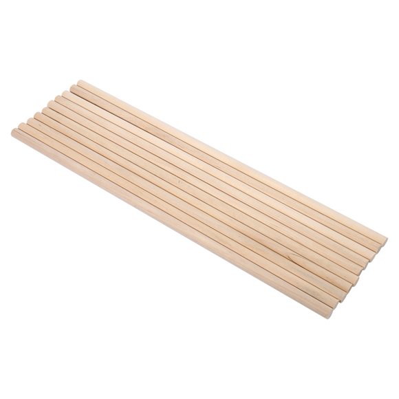 10Pcs 30Cm Long Diy Wood Rod, Wooden Dowel Rods Timber Sticks Dowels Pole Rods Arts Sticks 10Pcs Wooden Round Sticks, Wooden Arts Craft Sticks, For Party For Music Class