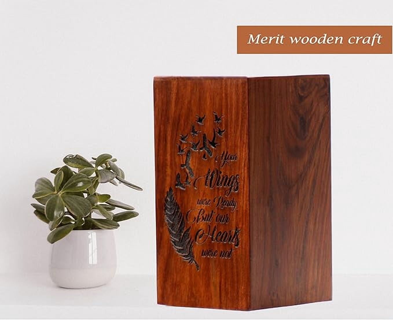 Rosewood Urn-Box for Human Ashes - Hand Carved Beautiful Butterfly Wooden Box - Cremation Urn for Pets Burial Urn Box for Loving Memories - Large Unique Decorative Urns for Human Ashes.