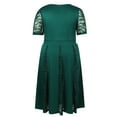 thumbnail image 3 of LapaPlus Plus Size Wedding Guest Dress for Women Lace Trimmed Lined Formal Maxi Dress for Party Cocktail, Green XL-5XL, 3 of 9