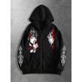 thumbnail image 2 of Unisex Goth Zip Up Hoodie Y2K Aesthetic Graphic Sweatshirt Oversized Hooded Jacket Punk Grunge Streetwear, 2 of 4