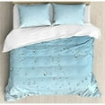 thumbnail image 3 of Turquoise Duvet Cover Set Twin Size, Heart Shape Rain Droplets on Crystal Clear Window Glass Pure Love Valentines Romantic, Decorative 2 Piece Bedding Set with 1 Pillow Sham, Blue, by Ambesonne, 3 of 3