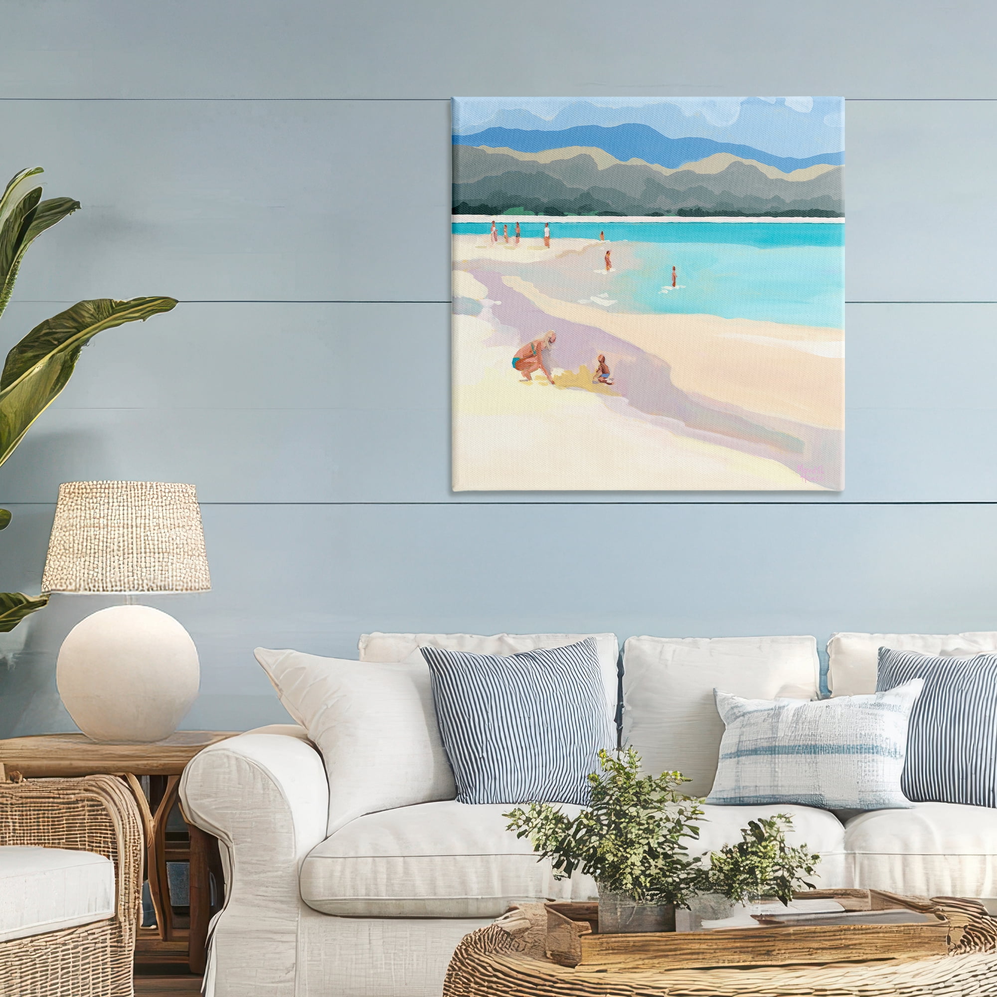 Stupell Industries Mother & Child Beach Scene Canvas Wall Art, design by Meredith Howse