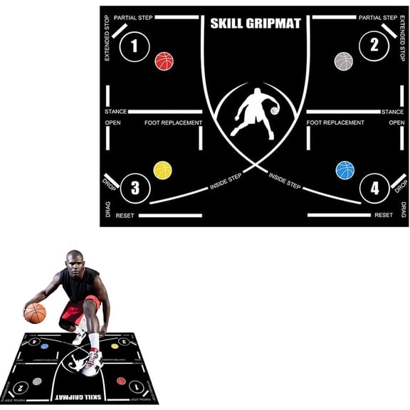Basketball training mat, footwork training mat, non-slip, silent, and shock-absorbing, improves speed, strength, and coordination, suitable for basketball training at all levels and for all ages.