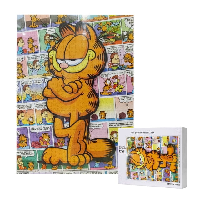 Rompecabezas de madera de 500 piezas GarField: adecuado para niños y adultos, rompecabezas para niños y niñas, juguetes de juego de entretenimiento con rompecabezas, talla única