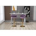 thumbnail image 1 of Luccalily Velvet Bar Stools Set of 2,Swivel Adjustable Bar Stools with Back and Footrest,Modern Design and Golden Base for Kitchen,Bistro Pub, Dining Room Counter, 1 of 13