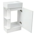 thumbnail image 6 of Glavbiku Bathroom Vanity with Sink & Ceramic Top,2 Tier Shelf,Toilet Rolls Holder,18.6" W,White, 6 of 12