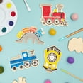 thumbnail image 4 of Bright Creations Unfinished Wood Train Cutouts - Ready-to-Paint Wood Ornaments - Kids DIY Wooden Trains to Paint - Party Favor Pack & Craft Pieces - 4.6 x 3.6 x 0.11 in, Pack of 24, 4 of 8