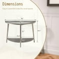 thumbnail image 2 of SUNBURY 40" Glass Half Moon Console Table 2 Tier Narrow Entryway Table with Gray MDF Frames, Modern Couch Table Small Console Tables for Entryway,Living Room, Hallway, 2 of 16