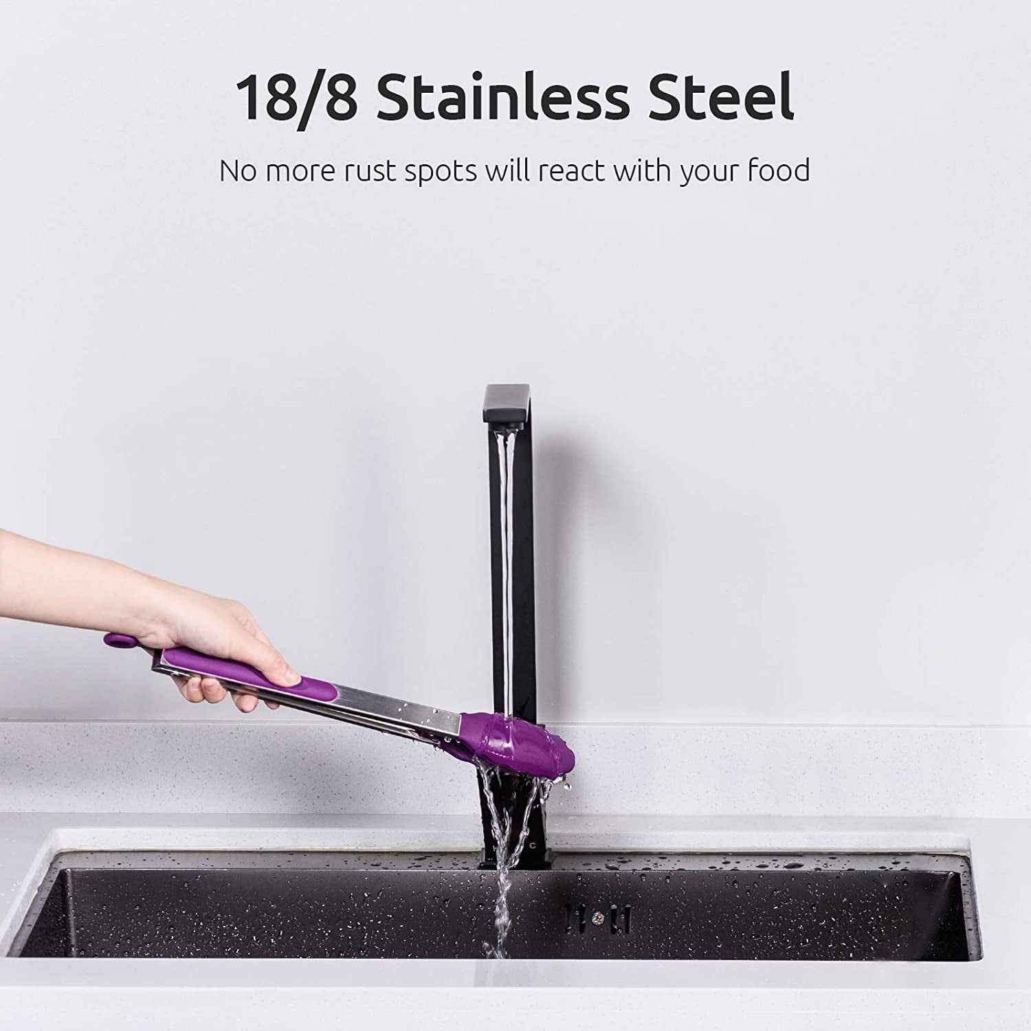 600°F Heat Resistant Kitchen Tongs:3Pcs 7/9/12in Silicone Cooking Tong with Firm Sealed Non Stick Rubber Tips & Silicon Coated 18/8 Stainless Steel Handle & Smooth Lock for Serving Grill