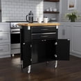 thumbnail image 4 of Homestyles Dolly Madison Engineered Wood Kitchen Cart in Black/Natural Maple Top, 4 of 9