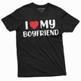 thumbnail image 3 of Valentine's day Funny I love my Boyfriend Tee shirt Valentine's gift Funny Shirt Love BF tee (XX-Large Navy Blue), 3 of 7