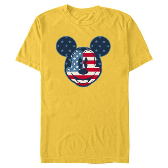 Disney Mickey Mouse Vintage Americana Fourth of July - Short Sleeve Blended T-Shirt for Adults - Customized-Yellow