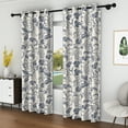 thumbnail image 4 of Lfeey Living Room Blackout Curtains Gray Floral Print Bedroom Insulated Curtains, 52x84 Inches, 2 Panels, 4 of 6