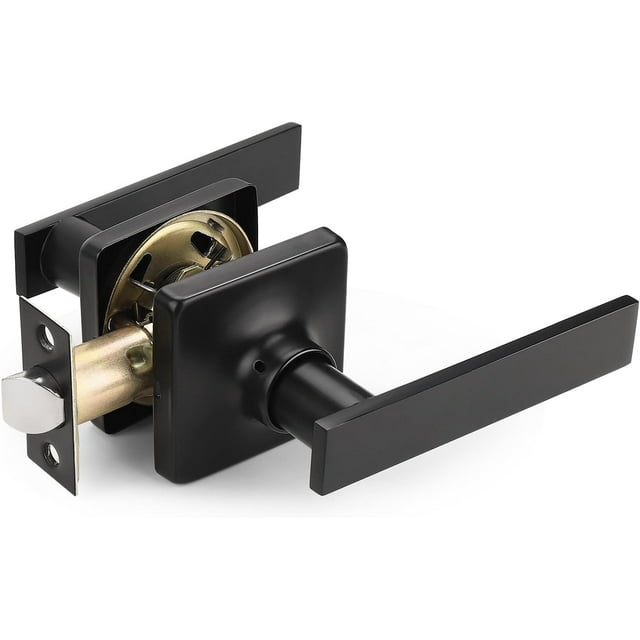 Satin Nickel Passage Door Handles Interior Brushed Nickel Door Handles Indoor Keyless Non-Locking Lever Set for Hallway or Closet Doors Reversible for Right/Left Handed Door