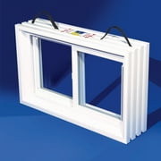 Angle View: Duo-Corp PNP Slider White Glass/Vinyl Window 16 in. W X 31-7/8 in. L 1 pk