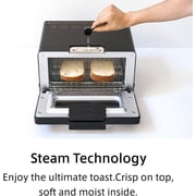 BALMUDA The Toaster Pro | Steam Oven Toaster | Compact Size 14.1″W × 12.6″D × 8.2″H | 6 Modes: Shokupan, Golden Toast, Pizza, Croissant, Oven, Salamander Grill | (Baking Tray Sold Separately) | Black