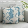 thumbnail image 3 of WERPE  Seahorse Couch Pillow Cover  Beach Decor Square Cushion Case Sofa Home Decorations Blue White, 3 of 5