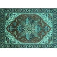 thumbnail image 1 of Ahgly Company Indoor Rectangle Persian Turquoise Blue Traditional Area Rugs, 8' x 12', 1 of 4