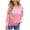 Pink #01, variant on Nmnitkp Sweaters for Women Soft and Comfortable Women Long Sleeve Large Round-Neck Button Down Sweater Splice Color Ribbed Loose Knit Sweater Casual Relaxed Fit Pullover Jumper