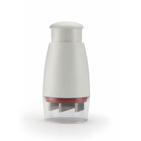 Zyliss Zick Zick Classic Food Chopper, 9" with Stainless Steel Blade, Lid & Storage Cup, Ideal for Vegetables, Nuts, and Chocolate, White