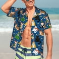 thumbnail image 5 of KLL Men's Hawaiian Shirt Short Sleeve Button Down Beach Shirts-Different Cats Christmas, 5 of 5