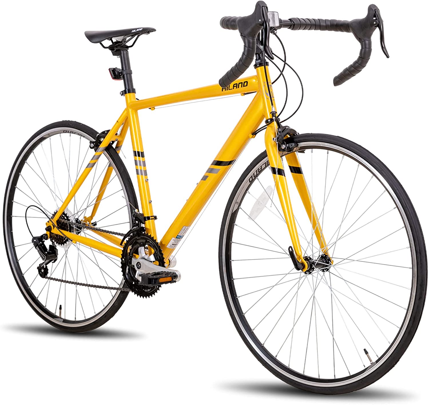 Road Bikes Hiland Road Commuter Bike 700c Wheels With 14 52cm Frame Height Yellow Walmart Com