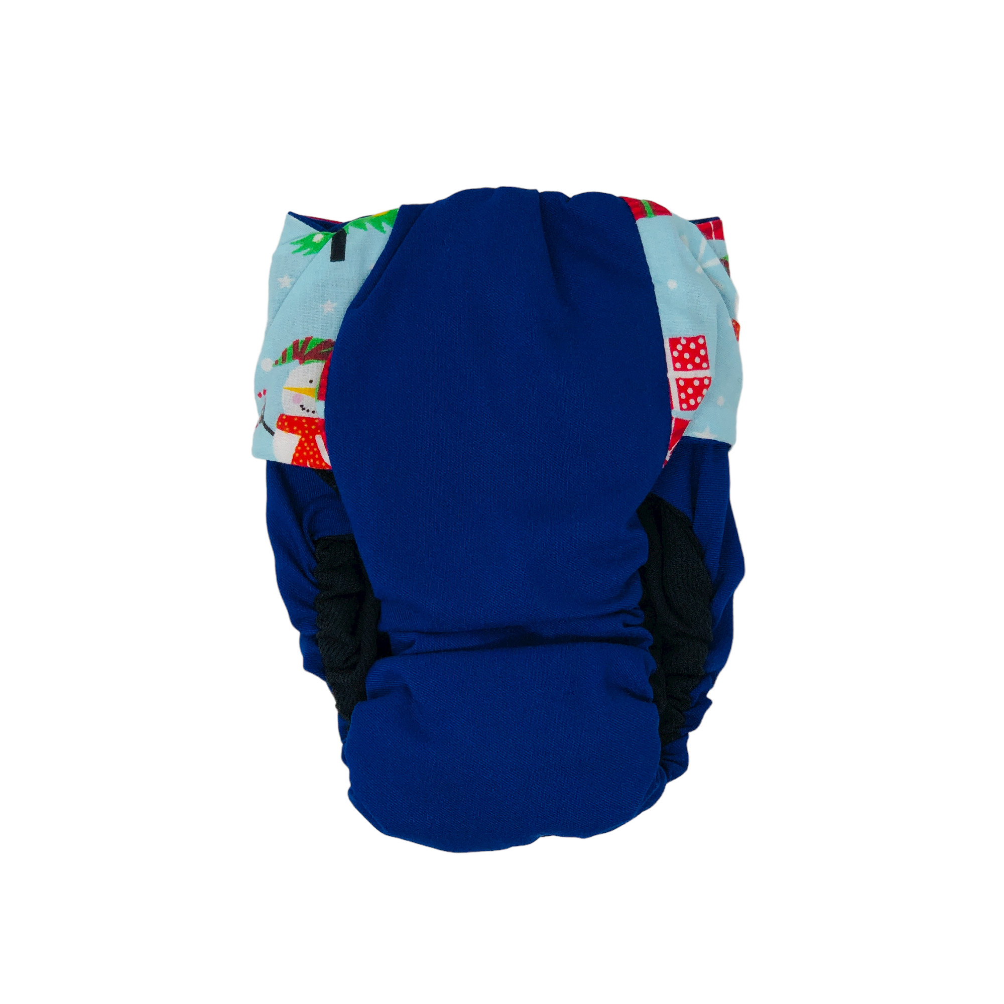 Barkertime Santa Claus with Snowman on Blue Dog Diaper
