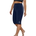 thumbnail image 2 of DHFJKG Women's Casual Capri Pants Leggings Solid Color Elastic Waist Stretch Basic Tight Leggings For Daily Wear Trendy Trousers, 2 of 5