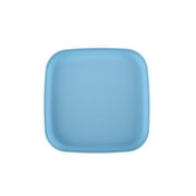 Your Zone 24-Piece Plastic Square Dinnerware Set for Kids, 4 Divided Trays, Plates, Bowls, Cups, Forks and Spoons, Cream/Orange/Green/Blue