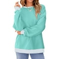 thumbnail image 4 of Fantaslook Color Block Sweatshirts for Women Crewneck Long Sleeve Oversized Pullover Tops Casual Fall Outfits, 4 of 9