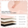 thumbnail image 7 of PINPLUS Ottoman Teddy Velvet Modern Round Ottoman Upholstered Foot Stool Clover Shape Teddy Vanity Chairs for Dorm 14in PINK, 7 of 7