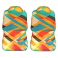thumbnail image 5 of XMXT 2Pcs Car Seat Cover Decor Protector, Vintage Watercolor Geometric Bucket Auto Front Seats Covers Fits for Cars SUVs Trucks, Universal Fit, 5 of 9