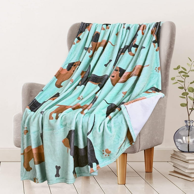 Selling Scout Home Dachshund Blue Print Plush Throw Blanket