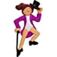 thumbnail image 2 of Female Brown Hair Tap Dancer Personalized christmas Ornament, 2 of 2