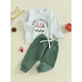 thumbnail image 3 of Suealasg Toddler Baby Boy Christmas Outfits Elk Christmas Embroidery Long Sleeve Sweatshirt Pullover Tops+ Sweatpants 6M 12M 18M 24M 3T Kids Boy Fall Pants Set, 3 of 8
