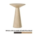 thumbnail image 5 of COZAYH Small Pedestal End Table Round Farmhouse Martini Table Wood Plant Stand Rustic Drink Table for Small Space Living Room, Natural Wood, 5 of 7