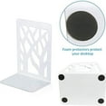 thumbnail image 6 of JeashCHAT Book Ends , 1 Pairs White Metal Non-Slip Book Ends for Shelves, Decorative Tree Shadows Bookends for Heavy Books, Book Stoppers for Office Home School, 6 of 7