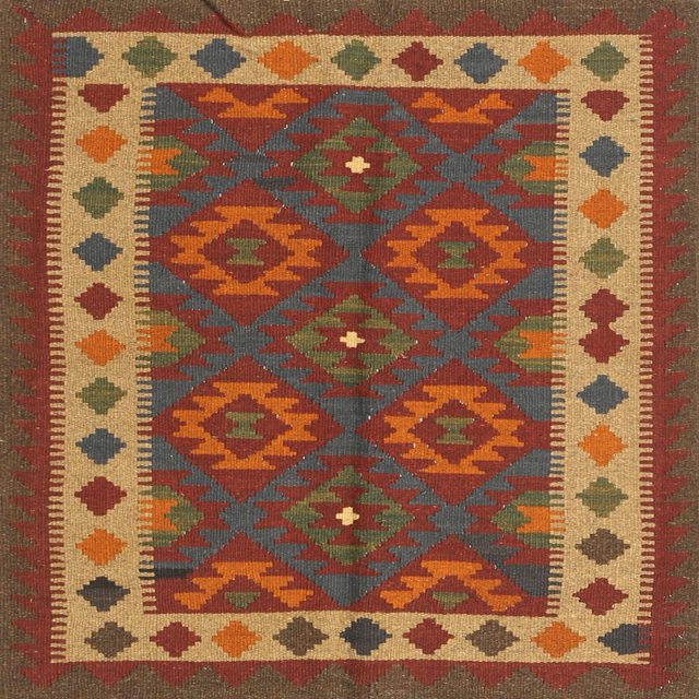 Ahgly Tapis d'Intérieur Lavable en Machine Carré Contemporain Marron Clair, 4 Pieds Carré