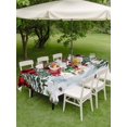 thumbnail image 3 of Outdoor Tablecloth with Umbrella Hole and Zipper, Christmas Snowman Rectangle Table Cloth 60x102 Inch Waterproof Tablecloth, Red Black Plaid Xmas Tree Snowflake Picnic Table Cover for Patio Camping, 3 of 7