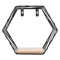 thumbnail image 2 of Stylish Hexagonal Floating Shelf Wall Mounted Floating Display Rack for Bedroom Living Room OfficeBlack, 2 of 8