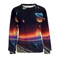 thumbnail image 7 of Galaxy Star Outer Space Womens Casual Crewneck Sweatshirt Long Sleeve Tops Cute Pullover Loose Fit, 7 of 7