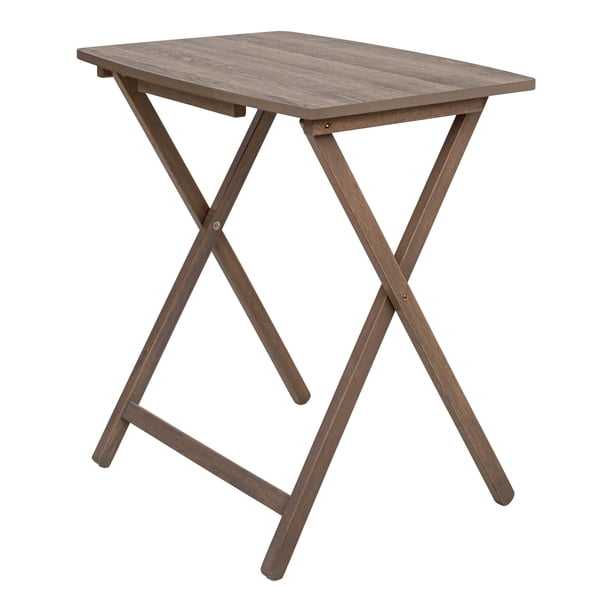 Mainstays XL Oversized 5-Piece Rubberwood Folding TV Tray Table