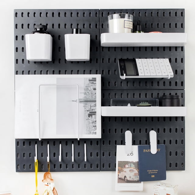 Kit combinado de tablero perforado RIVTUN, organizador de pared con 14 unidades