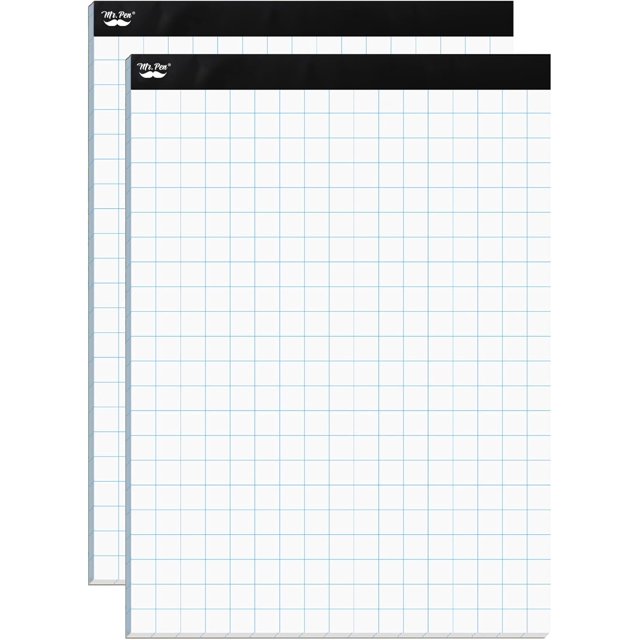 baomifa Papier Quadrillé, 2 Pack, 8.5"x11 Pouces, 2x2 (2 Carrés par Pouce), 55 Feuilles/pad, Papier Quadrillé