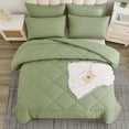 thumbnail image 3 of Davulos Twin Comforter Set Green Bed in a Bag Twin Size 5 Pieces, Luxury Soft Bed Set for All Seasons, Bedding Set with Down Alternative Comforter, Sheets, Pillowcases & Shams, 3 of 7