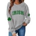 thumbnail image 2 of Besolor Chandail en Molleton pour Femmes St Patricks Day Trèfle Imprimé Manches Longues Pull Décontracté Col Rond Graphique, 2 of 4