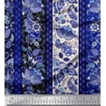 thumbnail image 1 of Soimoi Poly Georgette Fabric Stripe & Paisley Print Sewing Fabric Yard 52 Inch Wide, 1 of 3