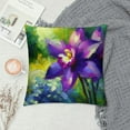 thumbnail image 2 of Leisuo  Watercolor Orchid Throw Pillow Covers,Purple Flower Floral Cushion Cases Decorative Pillow Cases for Couch Sofa Bedroom White, 2 of 5