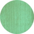 thumbnail image 1 of Ahgly Company Machine Washable Indoor Round Solid Turquoise Blue Modern Area Rugs, 6' Round, 1 of 4